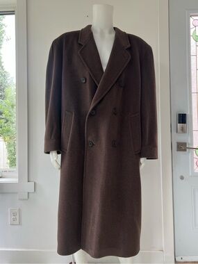 Vintage Johns New York  Double-Breasted Wool Coat Made in England size 40 R